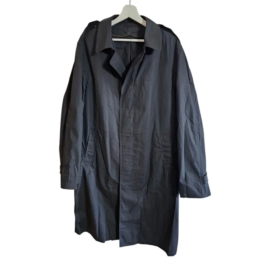 Vintage US Military DSCP Quarterdeck Trench Coat Rain Coat Mens 42XL Classic Lux - Picture 2 of 7